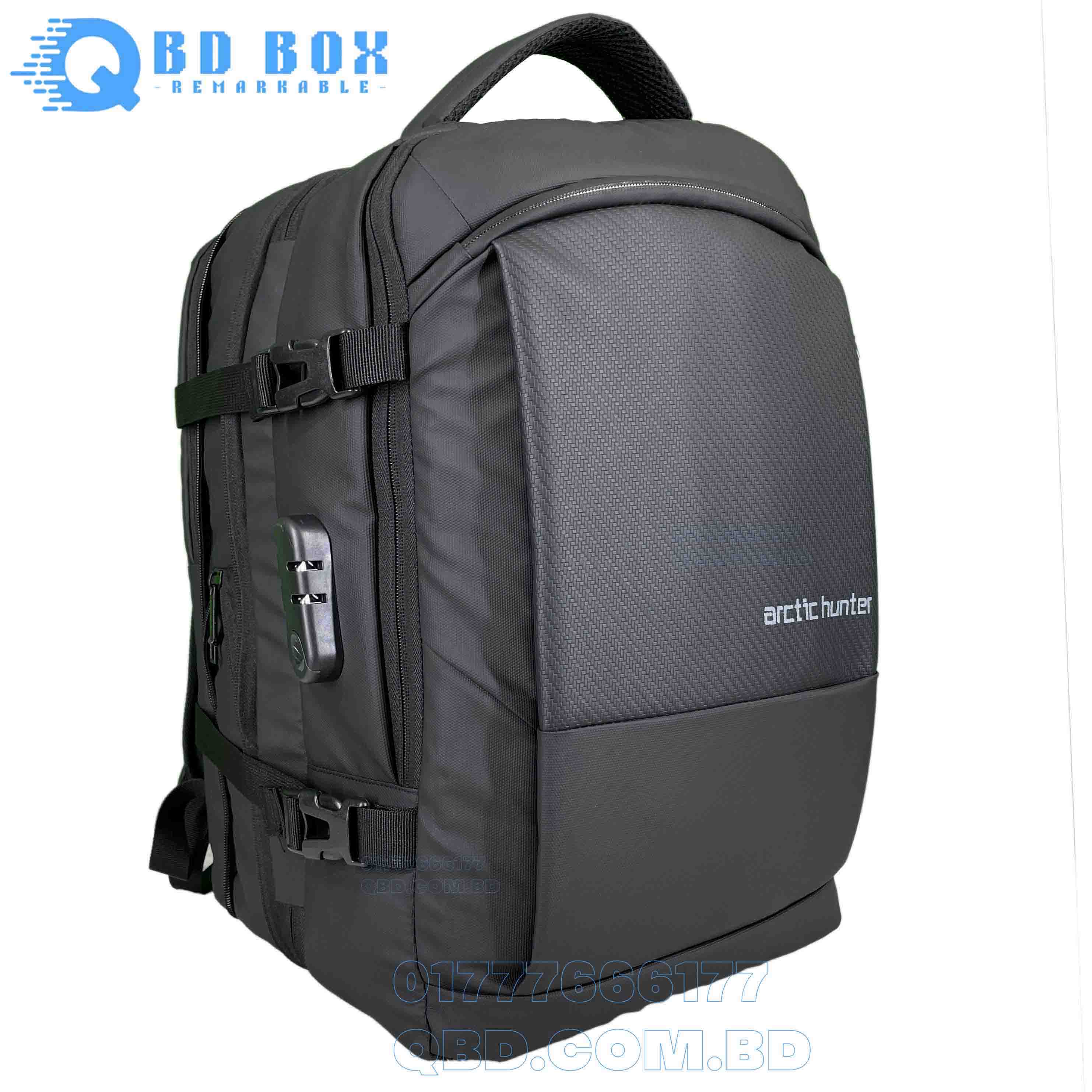 148 || Black || Arctic Hunter Multi Layer Backpack